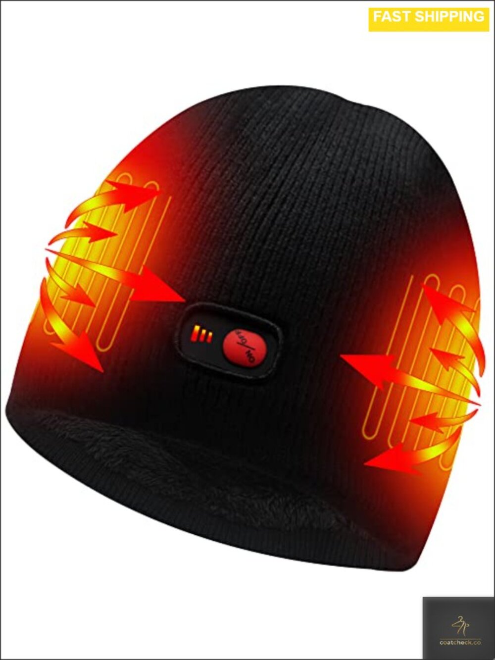 Rechargeable Heated Beanie Hat Acrylic Thermal Knit Winter Warm Cap
